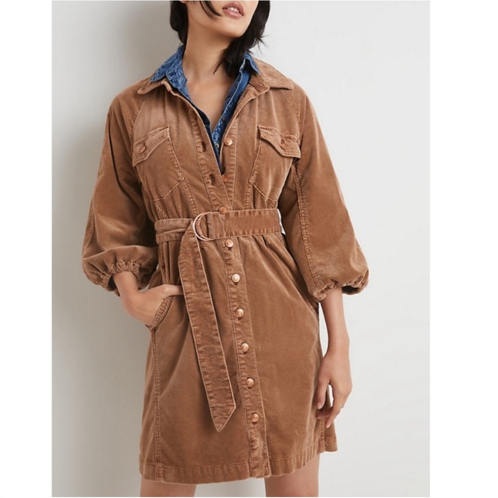 Anthropologie Pilcro Lysette corduroy shirt dress, XS
